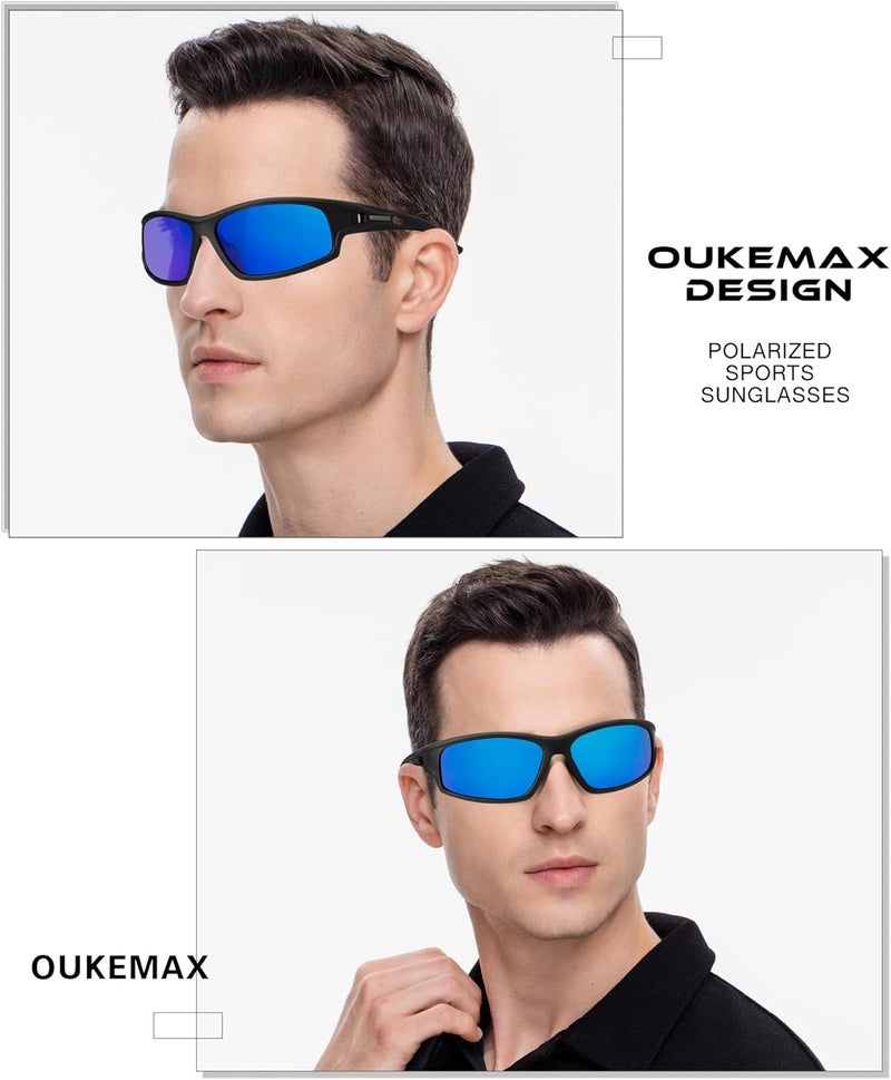 OUKEMAX Polarized Sunglasses Men, Sports Sun Glasses Womens UV400 Protection for Fishing Running Driving - Image 2